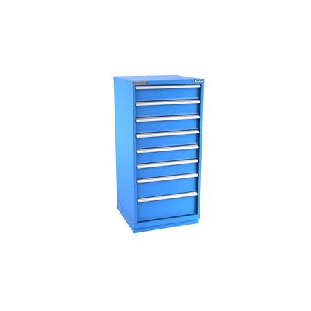 CHAMPION TOOL STORAGE Modular Drawer Cabinet, 8 Drawer, Blue, Steel, 28 in W x 28-1/2 in D x 59-1/2 in H S27000801ILCFTB-BB